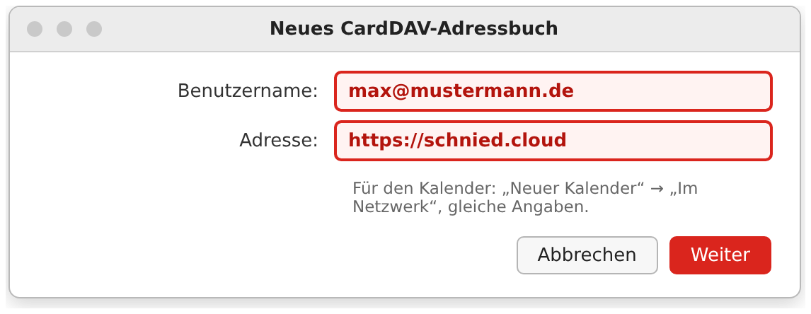 Thunderbird: CardDAV-Adressbuch
